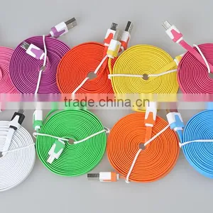 Multi-color Flat Wire Micro Usb a Data Charging Cable for Iphone thumbnail-6