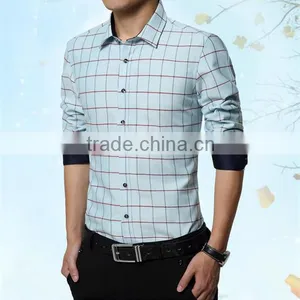 China Long Sleeve Double Collar Fancy Shirts for Men Fashion Check Shirts thumbnail-5