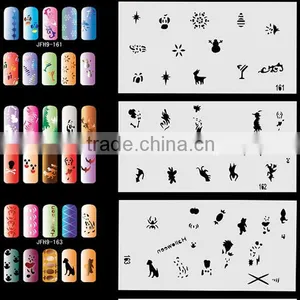 20pcs Airbrush Nail Stencil Sheets With 300 Designs Art Paint Pages Set No.9 - Halloween, Christmas, Etc thumbnail-1