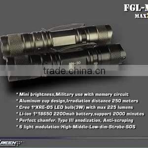 Military 18650 Battery Rechargeable Q5 Led Mini Torch thumbnail-2