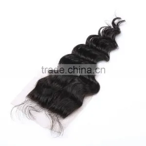 7a Peruvian Deep Wave Closure 4*4 Deep Curly Peruvian Virgin Hair Closure Cheap Wet And Wavy Human Hair Closure Piece thumbnail-4