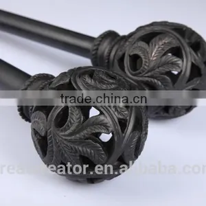 Decorative Open-Work Resin Finials For 3/4" (19mm) Gold Metal Curtain Rods, High Quality Designer Drapery Hardware thumbnail-2