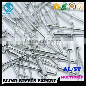 HIGH QUALITY FACTORY DOME HEAD ALUMINUM STEEL MULTIGRIP RIVETS thumbnail-3