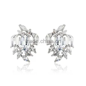 Elegant Clear Waterdrop AAA+ Cubic Zirconia Necklace With Earrings Top Quality for Women thumbnail-3