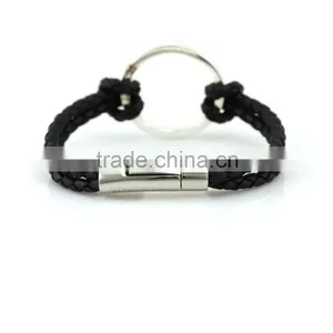 Genuine Leather Wristbands,ring Leather Bracelets,black Leather Wrap Bands thumbnail-1