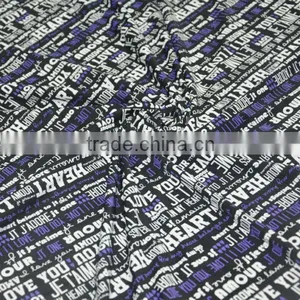 Customize Letter Print 4 Way Stretch Fashion Design Nylon Lycra Sportswear Fabrics thumbnail-1