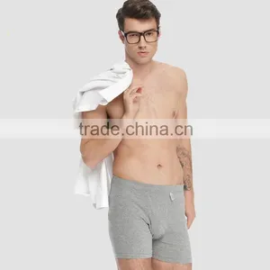 Custom Mens Cheap Plain Gray Cotton Boxer Brief thumbnail-1