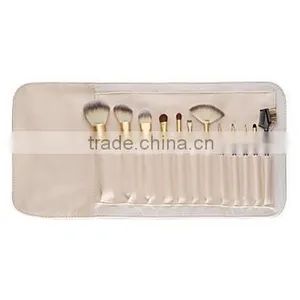 12pcs Pony Hair Makeup Brushes Set With Off-white Leather thumbnail-4