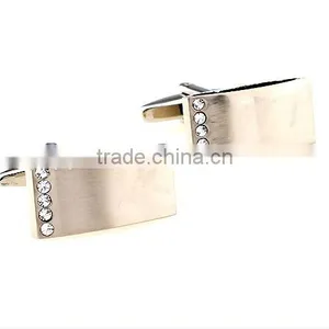 Popular Satin Finished Cuffs Engraveable Rectangular Cufflinks thumbnail-1