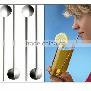 Stainless Steel Straws 21cm Length x 6MM Diameter -Bent thumbnail-1