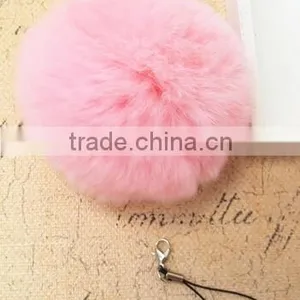 Real Fur Ball Key Chain / Fur Ball Keychain / Rex Rabbit Fur Pom Poms thumbnail-3
