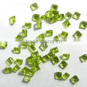 Wholesale Loose Rough Peridot Princess Cut Gemstone, AAA Quality Gemstone thumbnail-3