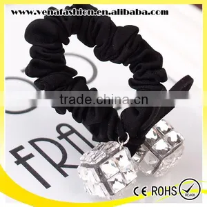 Crystal Black Felt Materia Bow Hair Holder, Hair Tie Holder thumbnail-1