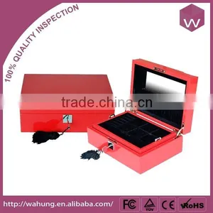 Strong Red Mirrored Wooden Jewelry Box Made in China thumbnail-1