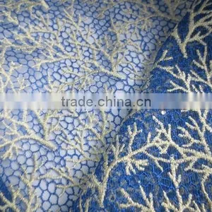 2015 Fashion Royal Bule African French Net Tulle Lace Fabric Mesh Lace thumbnail-2