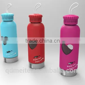 2016 Custom Glass Bottle /water Bottle/ Drink Bottle With Silicone Sleeve Quality Choice thumbnail-6