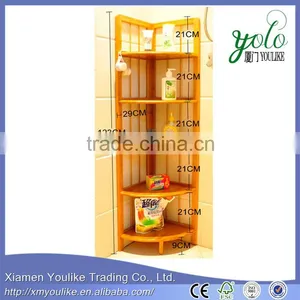 New Design Bathroom Bamboo and Wooden Corner Shelf for Home thumbnail-6