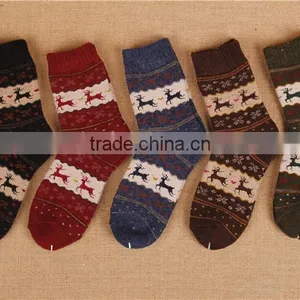Hot Sale Warm Women Cosy Crew Sock Thermal Jacquard Sock thumbnail-1