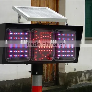 LED Traffic Warning Singal Solar Battery Powered Led Open Signs thumbnail-2