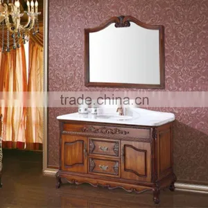 Antique Solid Wooden Floor Mounted Bathroom Cabinet thumbnail-2