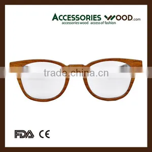 Round Frame Optical Eye Glasses Student Wood Reading Glasses thumbnail-3