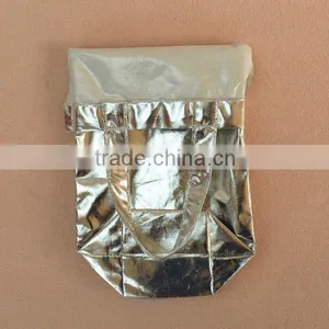 Silver Metallic Drawstring Pouch thumbnail-3
