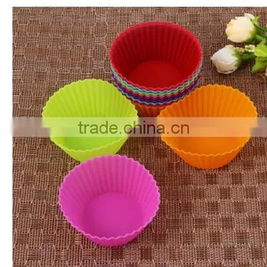 Silicon Cake Cups / Silicone Cake Baking Cup Set Kitchen Craft Tool Colorful Round Shape thumbnail-5