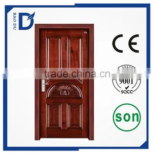 China Supplier Hot Sale Fancy Wood Door Designs Wood Door Exterior Swing Armored Door thumbnail-2