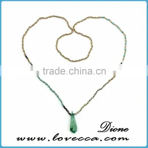 Colorful Tassel Necklace With Wooden Beads Gemstone Amulet Pendant Jewelry thumbnail-1