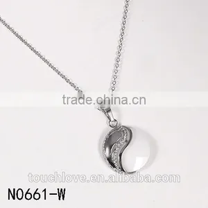 China Black White CeramicsTai Chi Pendant Mens Necklace thumbnail-1