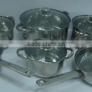 12 Pieces Stainess Steel Cookware Pot Set Cooking Pot Set thumbnail-1