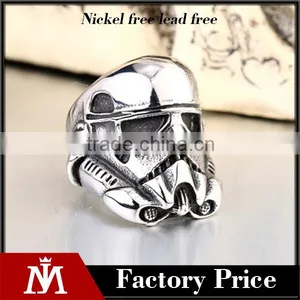2016 Mens Vintage Punk Skull Head 316L Stainless Steel Rings thumbnail-1