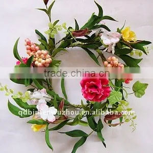 6.25'' Garland Decorative Artificial Flower Wreath for Spring Decorations thumbnail-1