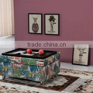 China Suppier Fabric Square Ottoman Stool thumbnail-3