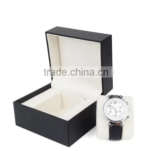 Chinese Factories Wholesale Custom Cheap PU Leather Watch Box, Black Fashion Beautiful Gift Box thumbnail-1