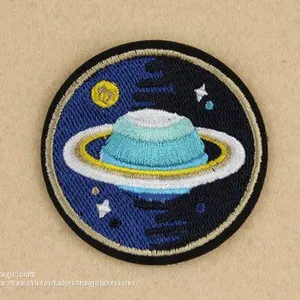 Hot Selling Disney Factory Made Black Tin Button Badge Children Embroidery Badge With Pin thumbnail-2