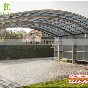 Wrought Iron Metal Gazebo Outdoor Waterproof Car Packing Cover Garage Carport Canopy With Polycarbonate Roofing Sheet thumbnail-4