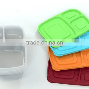 Bento Lunch Boxes Plastic 3 Compartments Food Container thumbnail-5