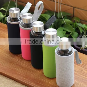 Insulated Heat Resistant Glass Water Bottle With Sleeve thumbnail-6
