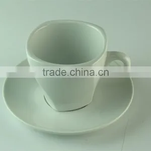 250ml Cheap White Ceramic Coffee Cup With Saucer thumbnail-2