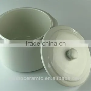 Cheap Magnesian Ivory White Porcelain Soup Tureen With Lid thumbnail-2