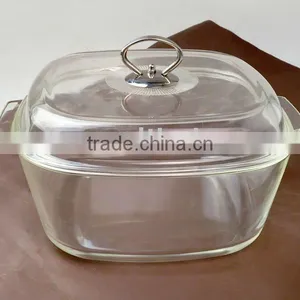 Pyrex Glass Casserole,Square Oven Dish With Cover,Crystal Glass Stew Pan, Cookware thumbnail-1