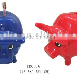 Different Colors Plastic Bull Shape Coin Bank/money Box thumbnail-1