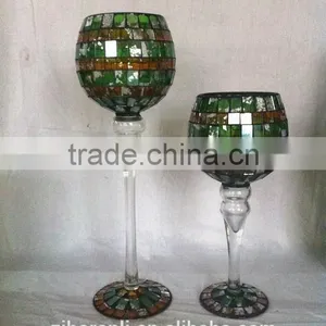 High Quality Mosaic Coloured Designer Glass Vase thumbnail-4