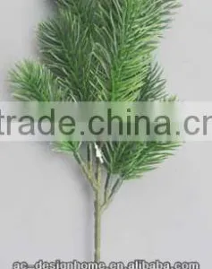 GREEN ARTIFICIAL PLASTIC PINE BRANCH W/8 TIPS thumbnail-1