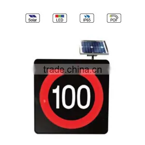 Solar Powered(Charging) Waterproof IP65 Traffic LED & Optical Fiber Sign Light (Velocity 100Km Limit Sign) thumbnail-1