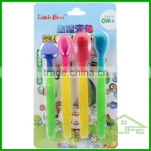 4 Pcs/set ECO Baby Heat Temperature Sensitive Silicone Color Changing Spoons thumbnail-1