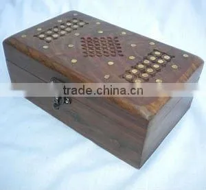 Wooden Jewelry Box With Brass Work thumbnail-1