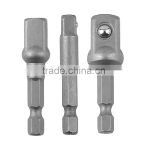 3pcs Wrench Sleeve Etension Bar He Shank Drive Power Drill Bit Socket Driver Adapter Set 1/4 3/8 1/2& 50mm Long thumbnail-1