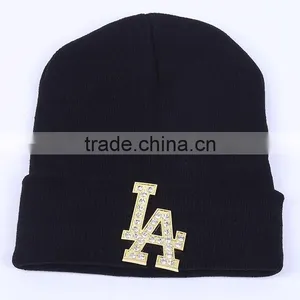 Fashion Hot Drilling CC Winter Beanies With Rhinestone thumbnail-3